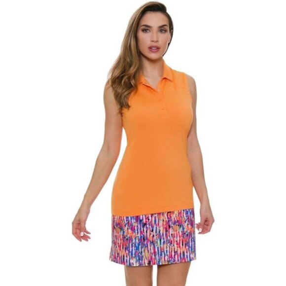 Women's Brilliants Contrast Tape Trim Golf Sleeveless Shirt, Small - Picture 5 of 5